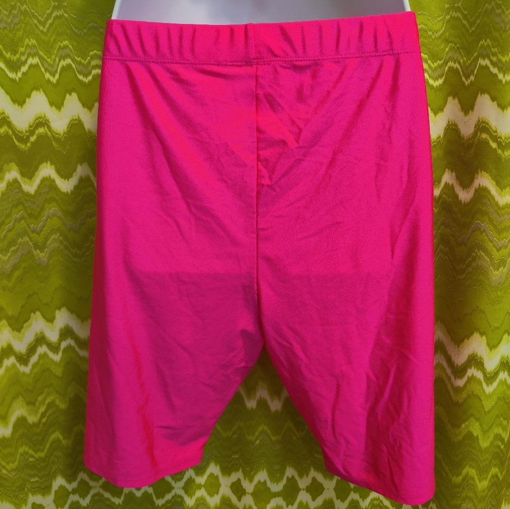 Neon Pink Spandex Bike Shorts - Picture 2 of 3